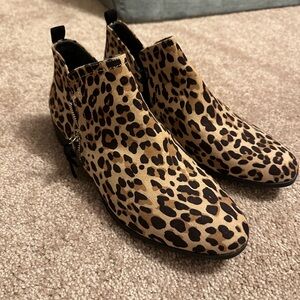 Leopard ankle boots